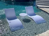 Luxury Lounger in Water Pool Chaise Lounge for Ledge 2 Chairs with Hourglass Table