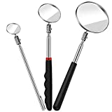 3 Pieces Telescoping Inspection Mirror Round Mirror Inspection Tool for Check The Condition of The Vehicle, Observe The Eyelashes, Mouth and Other Small Parts