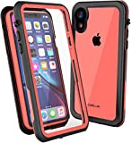 CellEver Compatible with iPhone XR Case, Clear Waterproof Shockproof IP68 Certified SandProof Snowproof Full Body Protective Clear Transparent Cover Designed for iPhone XR 6.1 inch (2018) - KZ Coral