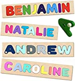 Made in USA Wooden Personalized Name Puzzle for Kids Toddlers & Babies Educational Toy Add A Wooden Peg