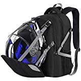 Motorcycle Helmet Backpack for Men, Large Capacity Durable Riding Laptop Backpack with Reflective Stripe, Water Resistant College School Helmet Bag for Men & Women Fits 15.6 Inch Notebook, Black