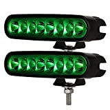 SMIXCTEK Green LED Hunting Light Bar, Spreader and Deck Marine Lights, 2 Pcs 80W Spot and Flood Combo Beam Driving Lights Work Lights for Boat Truck ATV Jeep