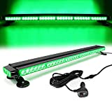 FOXCID Green 38" 78 LED Emergency Warning Security Roof Top Flash Strobe Light Bar with Magnetic Base, for Plow or Tow Truck Construction Vehicle