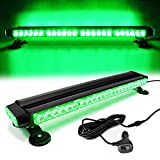 FOXCID Green 26" 54 LED Roof Top Double Side Emergency Security Flash Strobe Light Bar Caution Warning Beacon Light w/Magnetic Base for Construction Vehicles Tow Trucks Vans Tractor Snowplow