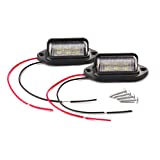 CZC AUTO 12V LED Exterior License Plate Tag Light, Interior Courtesy Dome/Roof Trunk/Cargo Underhood Lamp, Total 12 White SMD Bulb, Legal for Car Truck RV Trailer (White light, 2 Pack)