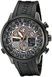 Citizen Eco-Drive Promaster Navihawk A-T Quartz Men's Watch, Stainless Steel with Polyurethane strap, Pilot watch, Black (Model: JY8035-04E)