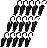 15pcs Super Strong Plastic Family Travel Rotating Hanging Laundry Hook, Clothespin, hat Clip-4.3 inches (Black)
