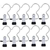 Teensery 10 Pcs Laundry Hooks Boot Hangers Clips Hanging Clothes Pins Multifunctional Drying Clip Organizer for Pants Shoes Hats Towel Socks Underwear