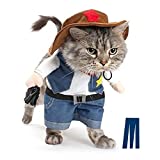 Mikayoo Pet Dog Cat Halloween Costumes,The Cowboy for Party Christmas Special Events Costume,West Cowboy Uniform with Hat,Funny Pet Cowboy Outfit Clothing for Dog cat(S)