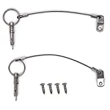 VTurboWay 2 Pack Quick Release Pin 1/4" Diameter w/Drop Cam & Spring - Lanyard Prevents Loss, Full 316 Stainless Steel, Bimini Top Pin, Marine Hardware, All Parts are Made of 316 Stainless Steel