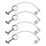 Mizugiwa 4 pcs Stainless Steel Pin w/Drop Cam & Spring 1/4" x 1" Grip - Lanyard Prevents Loss