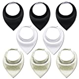 Baby Bandana Drool Bibs Organic Cotton and Polyester Soft&Feeding Drooling Teething Super Absorbent Fabric Plain Colors Adjustable Buttons Unisex Bandana Bibs Set for Baby Boys Girls Infant 8 Pack