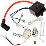 HIAORS High Performance CDI Ignition Coil Magneto Coil Spark Plug Kit for 49cc-80cc 2-Stroke Engine Motorized Bicycle Bike