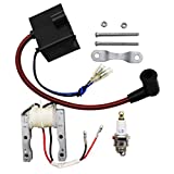 CNCMOTOK High Performance Kit CDI-Ignition-Coil Magneto Coil Spark Plug for 49cc-80cc 2-Stroke Motor Engine Motorized Bicycle Bike