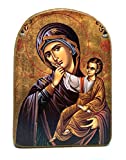 Handmade Wooden Greek Christian Orthodox Mount Athos Icon of Virgin Mary /Mp2