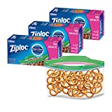 Ziploc Snack and Sandwich Bags for On the Go Freshness, Grip 'n Seal Technology for Easier Grip, Open, and Close, 90 Count, Pack of 3 (270 Total Bags)