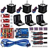 3D Printer CNC Controller Kit with for ArduinoIDE, Longruner GRBL CNC Shield Board+RAMPS 1.4 Mechanical Switch Endstop DRV8825 A4988 Stepper Motor Driver Nema 17 Stepper Motor LKB02