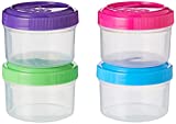 Sistema To Go Collection 1.18 Oz. Salad Dressing Containers, Pink/Green/Blue/Purple, 4 Pack, BPA Free, Reusable