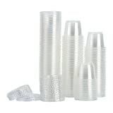 [200Sets-1oz] Small Plastic Containers With Lids,Plastic Cups With Lids ,Jello Shot Cups,Souffle Cups,Condiment Sauce Cups