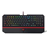 Redragon K502 RGB Gaming Keyboard RGB LED Backlit Illuminated 104 Key Silent Keyboard with Wrist Rest for Windows PC Games (RGB Backlit)