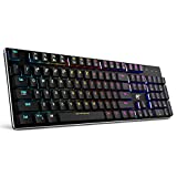 Mechanical Keyboard HAVIT RGB Backlit Wired Gaming Keyboard Extra-Thin & Light, Kailh Latest Low Profile Blue Switches, 104 Keys N-Key Rollover HV-KB395L (Black)