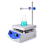 Slendor Magnetic Stirrer Hot Plate Mixer 3000ml Stirring Capacity 6.7 x 6.7 inch Max 520F Hotplate and 100-2000 RPM Stirrer, Stirring Bar & Support Stand Included