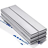 Pack of 6 Strong Neodymium Bar Magnets with Double-Sided Adhesive, Rare-Earth Metal Neodymium Magnet - 60 x 10 x 3 mm