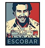 Pablo Escobar Mugshot Wall Art Poster - Mexican Cartel Home Decor, Room Decoration for Bedroom, Living Room, Dorm, Bar, Man Cave - Shepard Fairey Style - Unique Gift for Men, Teens - 8x10 UNFRAMED