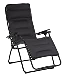 Lafuma Futura XL Air Comfort Zero Gravity Chair (Acier Black) Extra Large Padded Recliner & Outdoor Folding Patio Lounger