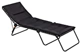 Lafuma Siesta Sunbed Aircomfort (Acier Black) Padded Pool Chaise Lounge w/ Steel tubing