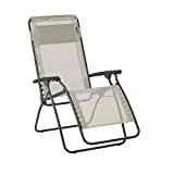 Lafuma R-Clip Zero Gravity Patio Recliner (Seigle Grey Batyline Canvas) Outdoor Folding Lounge Chair