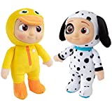 CoComelon JJ Duckie & Puppy Plush Stuffed Animal Toys, 2 Pack - 8" Plush - for Ages 18 Months and up