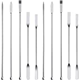 10 Pieces Stainless Steel Lab Spatula Micro Sampling Scoop Double Ended Mixing Spoon Laboratory Measuring Spoon for Powders Gel Cap Filler