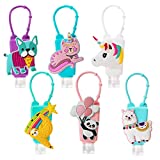 Animals Kids Hand Sanitizer Holders,6Pcs Silicone Keychain Carriers for Backpack,Cute Cartoon 1oz/30mL Pocket Hand Cleaner Gel Refillable Container,Cartoon Empty Travel Size Bottle Holders for School…