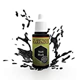 The Army Painter Matt Black Warpaint - Acrylic Non-Toxic Heavily Pigmented Water Based Paint for Tabletop Roleplaying, Boardgames, and Wargames Miniature Model Painting- 18 ml