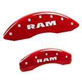 MGP Caliper Covers 55001SRAMRD 'RAM' Engraved Caliper Cover with Red Powder Coat Finish and Silver Characters, (Set of 4)