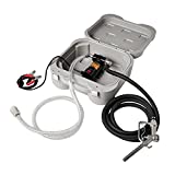 AmazonCommercial Heavy Duty Diesel Fuel Box Transfer Pump Kit Portable 10GPM/40LPM Electric Self-Priming DC 12V Includes Alligator Clamps, Aluminum Manual Nozzle, Delivery & Suction Hose w/Filter