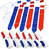 WYZworks 12 Player 3 Flag Football Set - 12 Belts with 36 Flags [ 18 RED & 18 Blue Flags ]