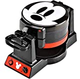 Disney Mickey Mouse MIC-62 Double Flip Waffle Maker, 8"D x 14"W x 8"H, Black, Red