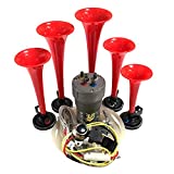 OEMLINK International LTD Dixie Air Horn Red - Dixieland Premium Full 12 Note Version with Installation Wire Kit and Button