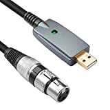 Disino USB Microphone Cable,XLR Female to USB Mic Link Converter Cable for Microphones or Recording Karaoke Sing,6 feet (USB to XLR)