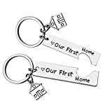 Our First Home Keychains for New Home Keychain Housewarming Gift for New Homeowner House Keyring Moving in Key Chain for New Home Owners Jewelry Realtor Closing Gifts (2 Pack)