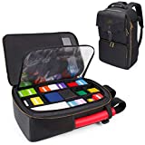 ENHANCE MTG Backpack TCG Card Storage - TCG Backpack for Deck Boxes, Sleeved Cards, Playmats, MTG Accessories - Customizable Card Organization Protected by Built-in Card Defender Screen (Black)