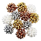 Hallmark Holiday Gift Bow Assortment (12 Bows) Gold, Silver, Bronze, White for Christmas, Hanukkah, Birthdays, Weddings, Bridal Showers