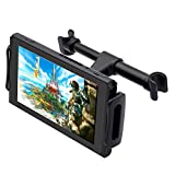 Car Headrest Mount Compatible with Nintendo Switch/ Swith OLED Model 2021, Adjustable Car Holder Compatible with Nintendo Switch/iPhone/iPad and Other Devices (4"-11")-Black