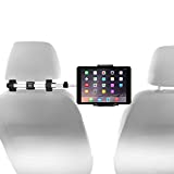 Macally Car Headrest Mount Holder for Apple iPad Pro / Air / Mini, Tablets, Nintendo Switch, iPhone, & Smartphones 4.5" to 10" Wide with Dual Adjustable Positions and 360° Rotation (HRMOUNTPRO),Silver