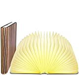Lamp Book Large Size Folding Mood Light, Novelty LED Night Light, USB Large Capacity Rechargeable Wooden Table Lamp (Large) (Large)