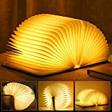 Wooden Book Light,Novelty Folding Book Lamp, Folding Night Light,USB Rechargeable Wooden Table Lamp ,Magnetic Design- Creative Gift Home Office Decor for Kids Family Girlfriend