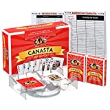 All7s Canasta Cards Game Set with Canasta Cards with Point Values, Canasta Score Pads and Rotating Tray