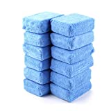 Fasmov 12 Pack Premium Grade Microfiber Applicator Pad, Blue